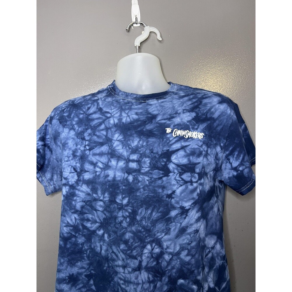 The Chainsmokers Shirt Mens Medium Blue Tie Dye World War Joy Band Graphic Tee